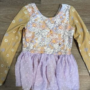 Matilda Jane Floral leotard with Tulle Skirt Size 5T